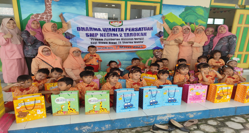 Program Pemberian Makan Bergizi Untuk Siswa TK Oleh Ibu-Ibu Dharma Wanita SMPN 2 Tarokan